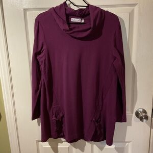 Habitat Lagenlook Cowl Neck Plum Colored Tunic